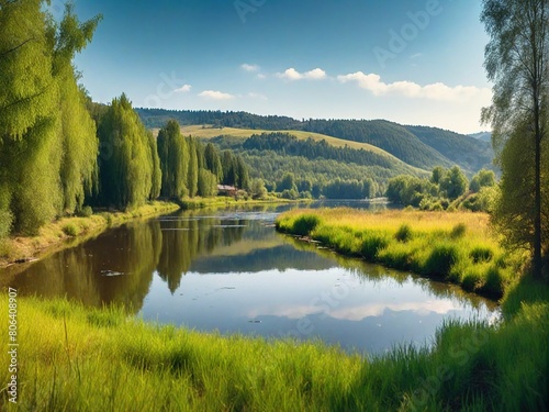 lake and mountains