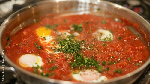 Cook tomato sauce and eggs. Generative Ai