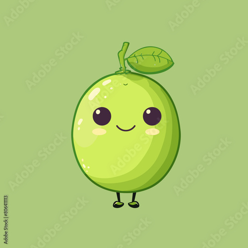 A cartoon of a lime. The lime is smiling and he is happy