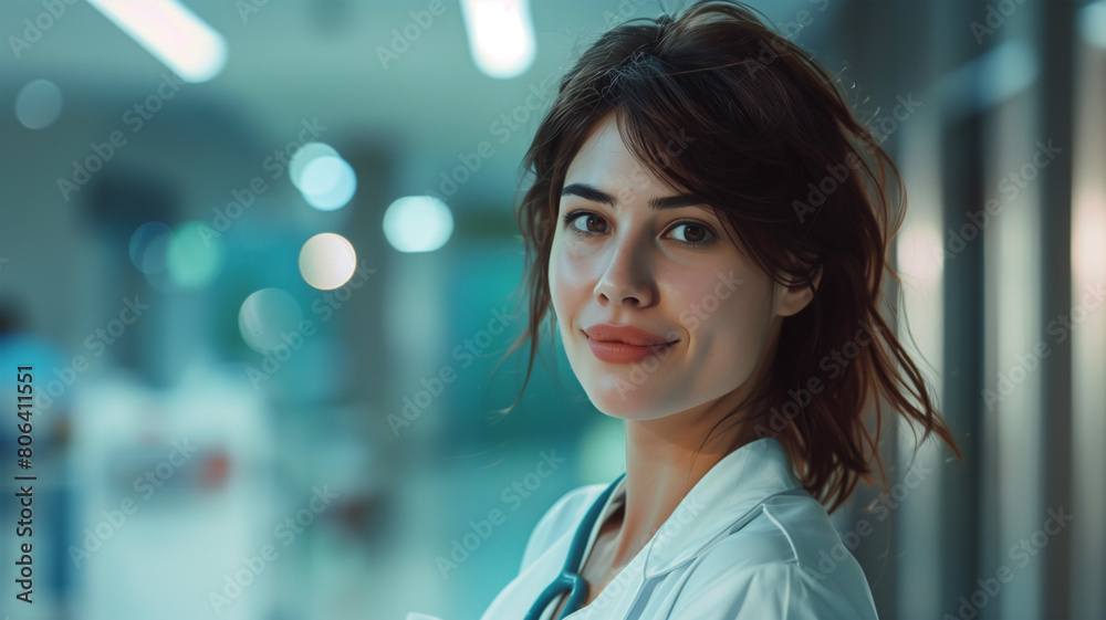 Nurse in hospital setting, portrait, Generative AI Nurse in hospital setting, portrait, Generative AI
