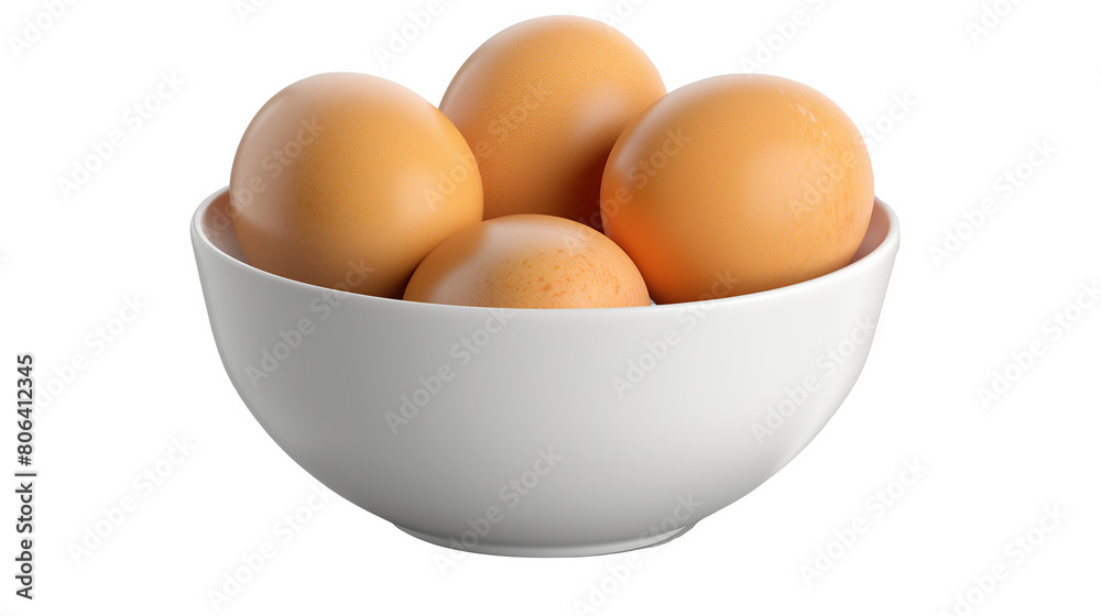 Eggs in a bowl on a transparent background. Generative AI Eggs in a bowl on a transparent background. Generative AI