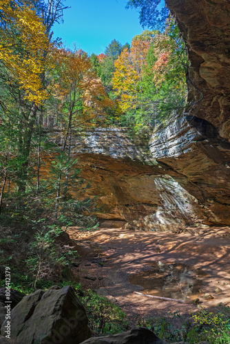 Autumn Forest Colors Over a Seclude Limestone Canyon
