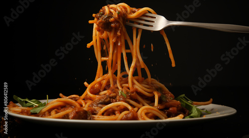 Fork with just spaghetti around