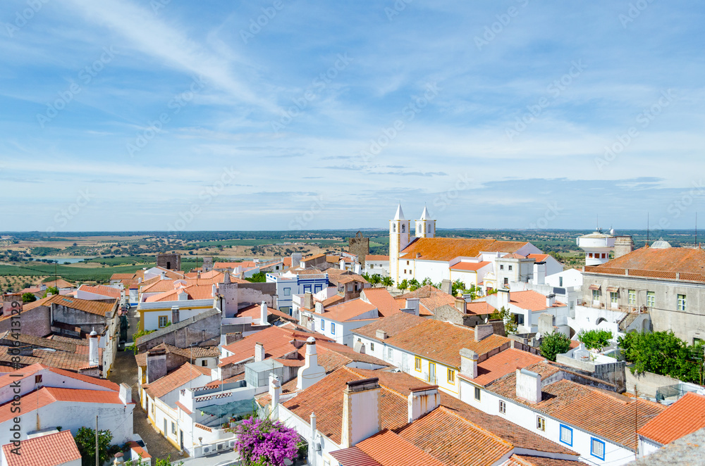view of the medieval village of Avis, Alentejo region. Portugal.