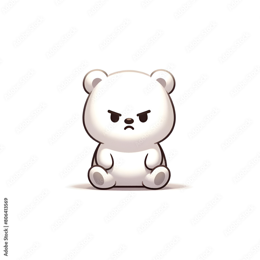 angry bear sitting on white background angry bear sitting on white background