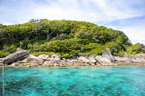The rocky shore of the Similan Islands in Thailand