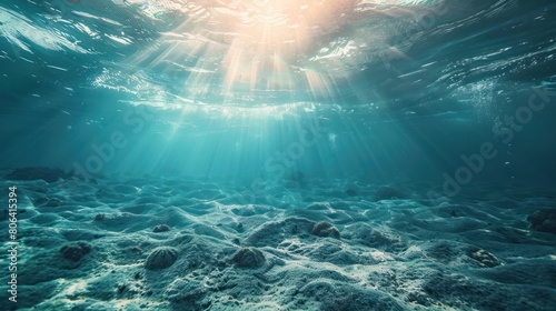 Sparkling Sunlit Underwater View - Deep Sea Ambiance Concept