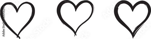 Heart, love, romance or valentine's day red heart. Heart vector icons. Artistic black heart icon vector.