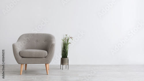 Simple interior of living room, bedroom or cabinet photo