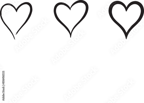 Heart, love, romance or valentine's day red heart. Heart vector icons. Set of black heart love symbols isolated editable vector.
