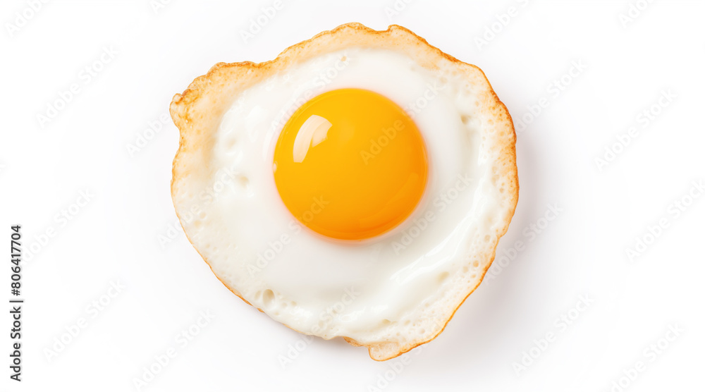 Fried egg isolated on white background. Top view Fried egg isolated on white background. Top view