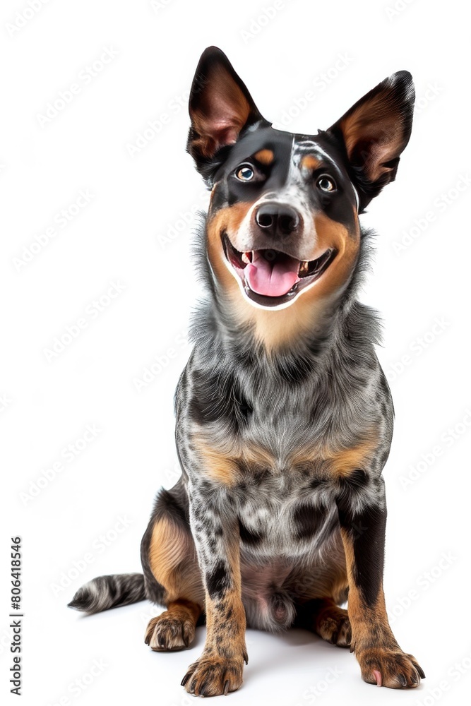 Mystic portrait of Australian Cattle Dog, Isolated on white background Mystic portrait of Australian Cattle Dog, Isolated on white background