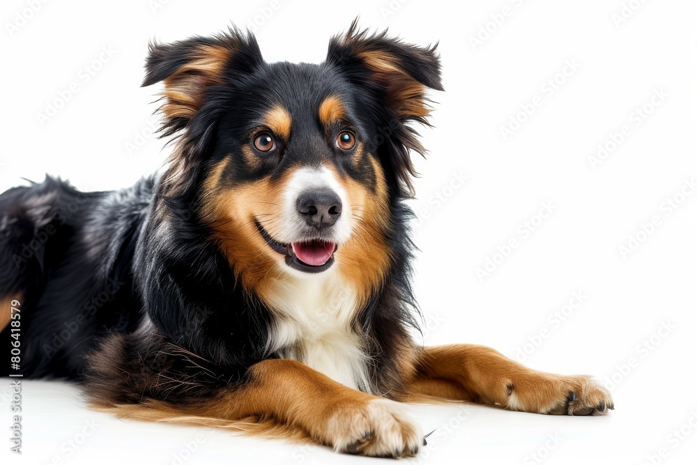 Mystic portrait of Australian Shepherd, Isolated on white background Mystic portrait of Australian Shepherd, Isolated on white background