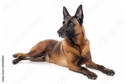 Mystic portrait of Belgian Malinois  Isolated on white background