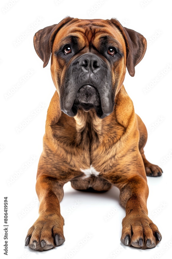 Mystic portrait of Bullmastiff, Isolated on white background