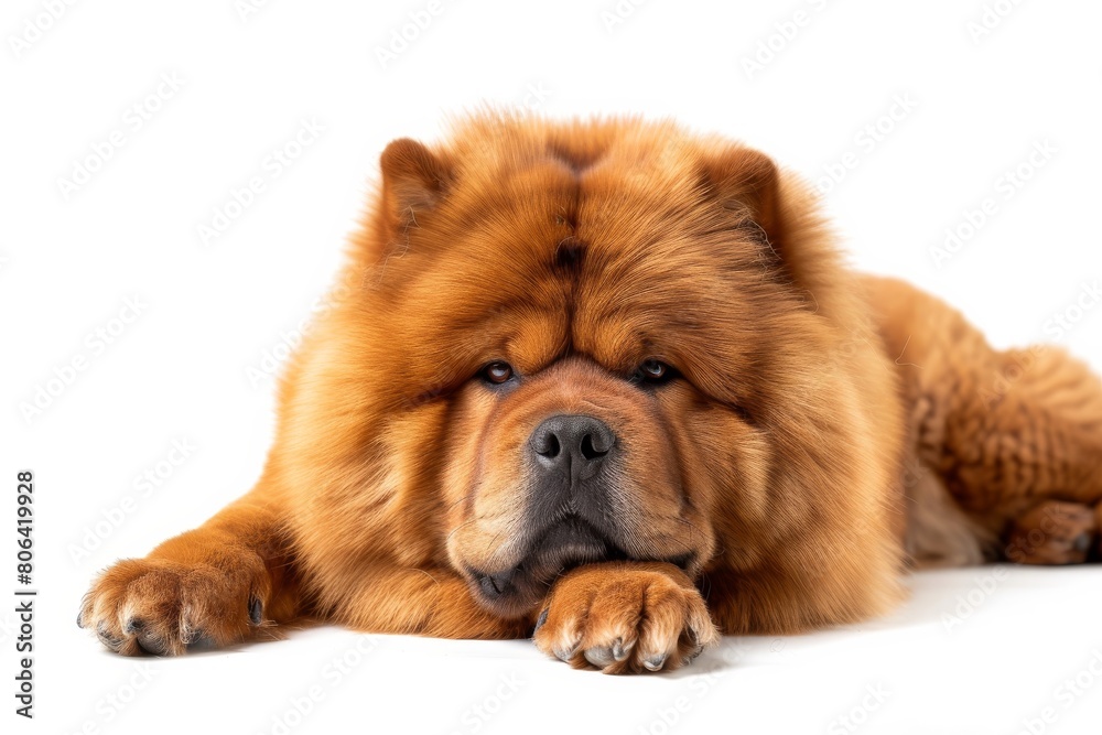 Mystic portrait of Chow Chow, Isolated on white background Mystic portrait of Chow Chow, Isolated on white background
