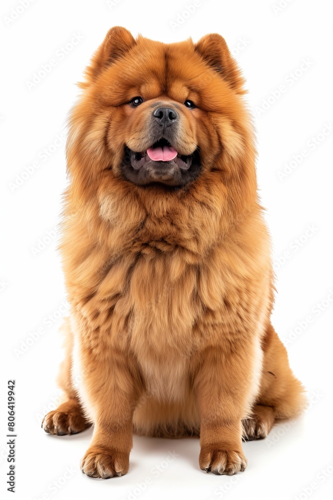 Mystic portrait of Chow Chow, full body View, Isolated on white background Mystic portrait of Chow Chow, full body View, Isolated on white background