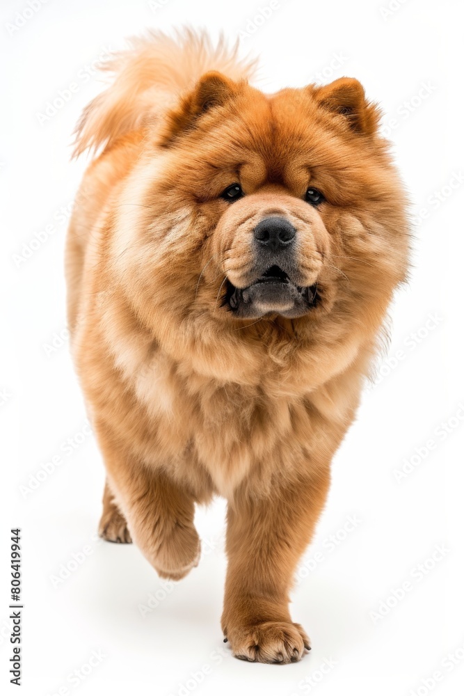 Mystic portrait of Chow Chow, full body View, Isolated on white background Mystic portrait of Chow Chow, full body View, Isolated on white background