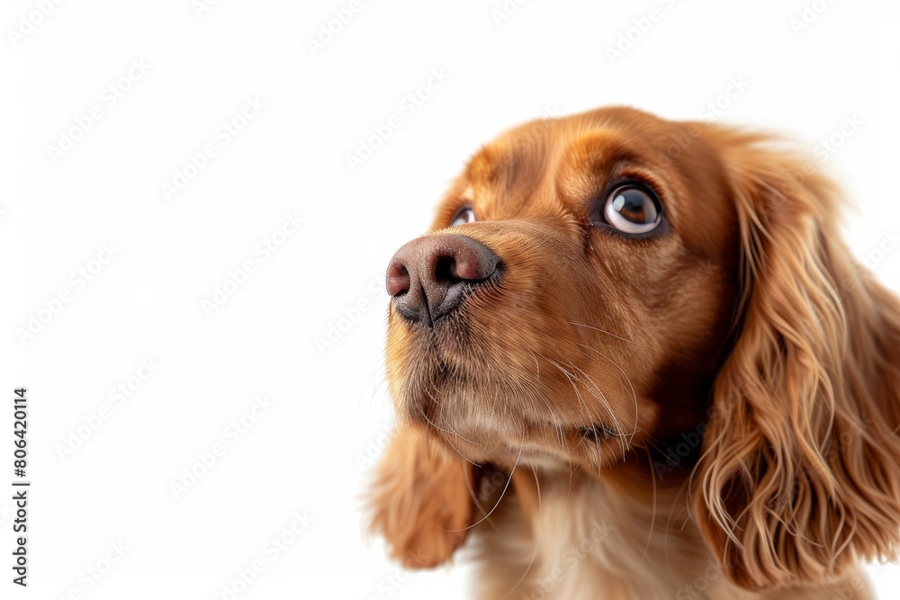 Mystic portrait of Cocker Spaniel, Isolated on white background
