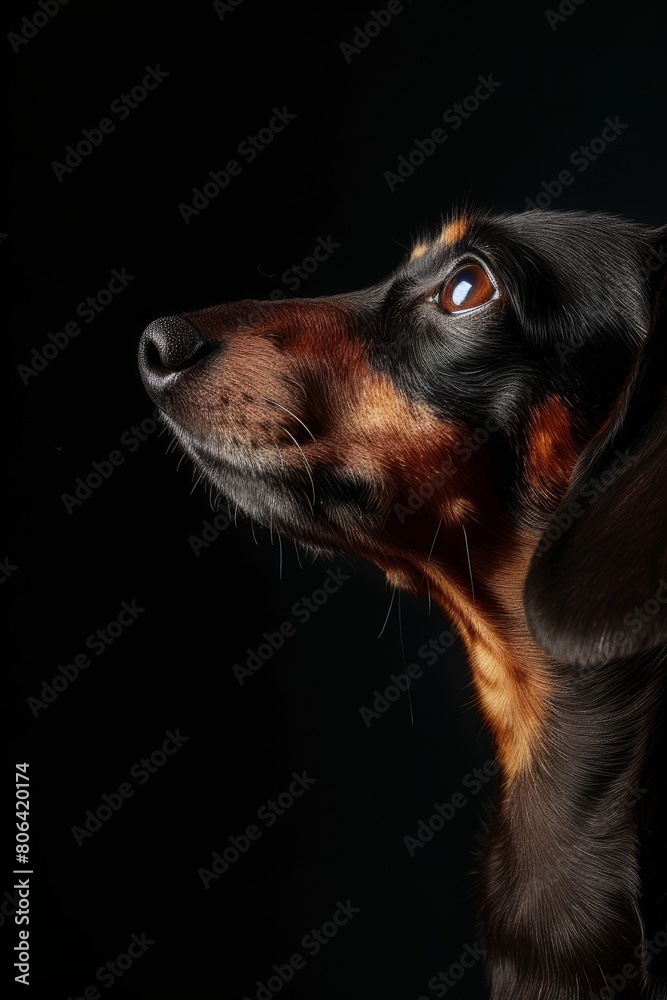 Mystic portrait of Dachshund, Isolated on black background Mystic portrait of Dachshund, Isolated on black background