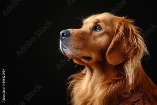Wallpaper Mural Mystic portrait of Golden Retriever, Isolated on black background Torontodigital.ca
