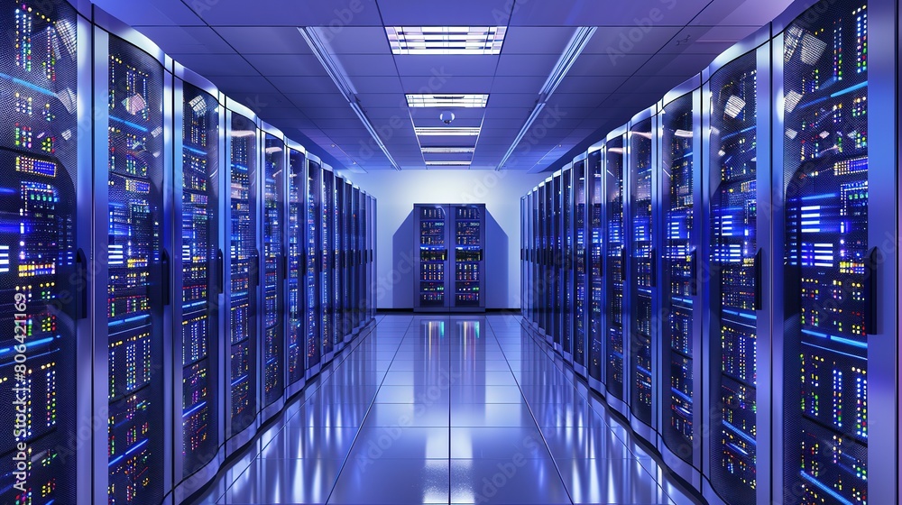 Fototapeta premium Data Center Server Room, fiber optic, data center server, data center cloud, data center construction, data center abstract, data center server,