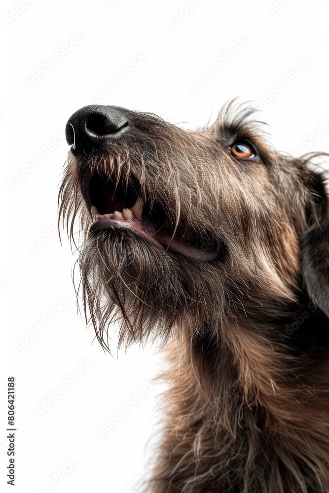 Mystic portrait of Irish Wolfhound, Isolated on white background