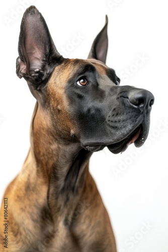 Mystic portrait of Great Dane  Isolated on white background