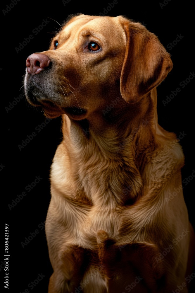 Mystic portrait of Labrador Retriever, Isolated on black background Mystic portrait of Labrador Retriever, Isolated on black background