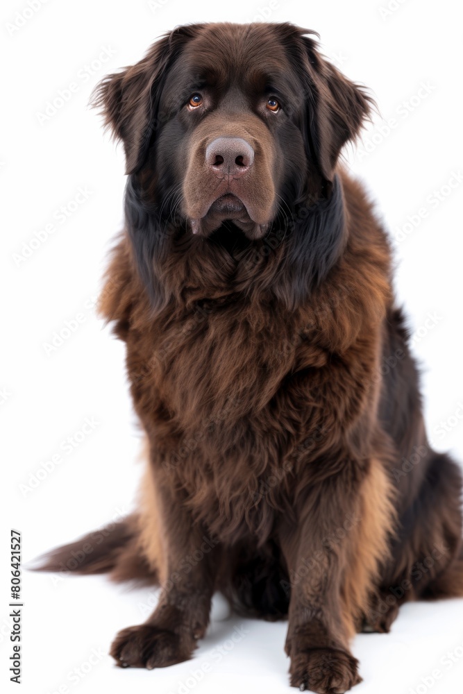 Mystic portrait of Newfoundland, full body view, Isolated on white Background Mystic portrait of Newfoundland, full body view, Isolated on white Background