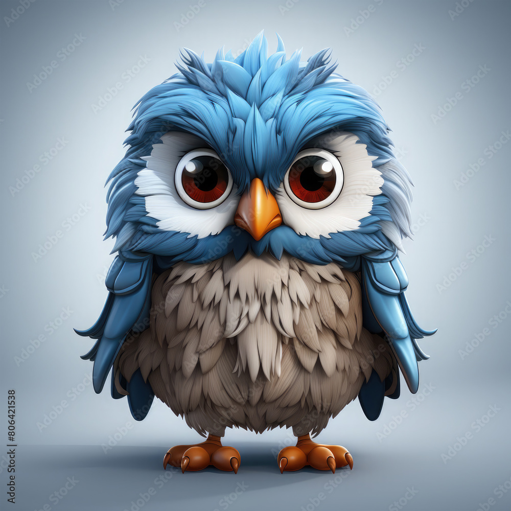 Watercolor Frostbite owl, clipart Illustration, Generative Ai Watercolor Frostbite owl, clipart Illustration, Generative Ai