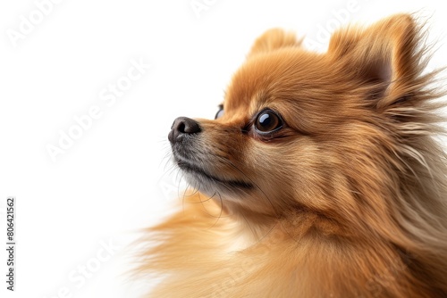 Mystic portrait of Pomeranian, Close Up View, Isolated on white background © Tebha Workspace