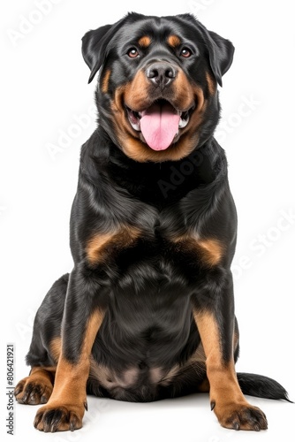 Mystic portrait of Rottweiler  full body View   Isolated On White Background