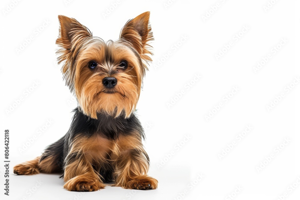 Mystic portrait of Yorkshire Terrier isolated on white background Mystic portrait of Yorkshire Terrier isolated on white background