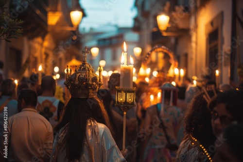 Saintly celebration: st. john baptist birth, san joao do porto porto festival - honoring birth of biblical figure with lively festivities, music, and traditional customs in the vibrant city of Porto. photo