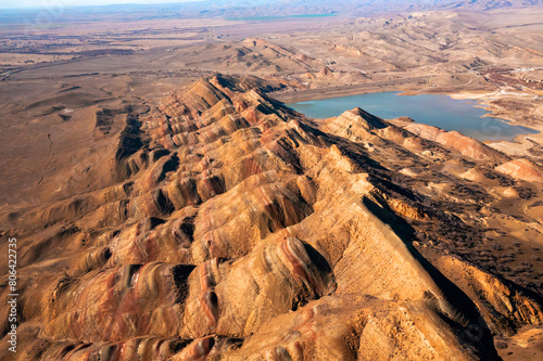Aerial View of Georgia Mountain Range in Desert Terrain