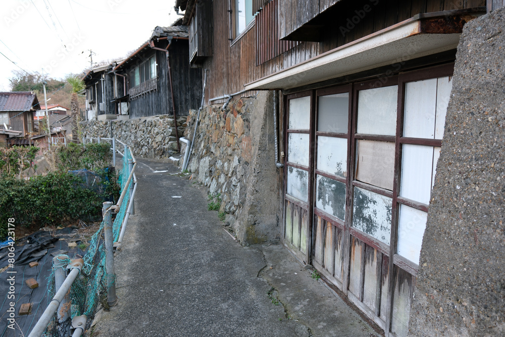 山口県山陽小野田市刈屋　漁村の風景