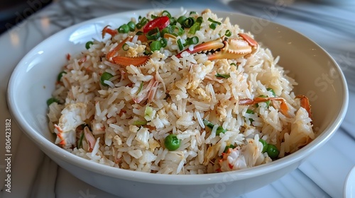 Crab Fried Rice lunch meal. Generative Ai