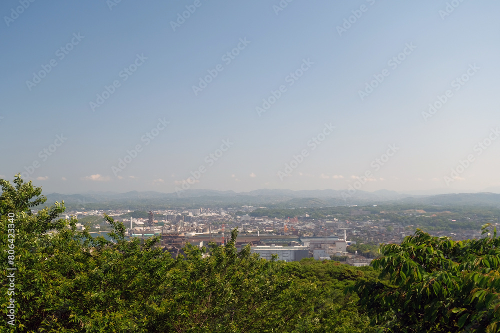 Obraz premium 山口県山陽小野田市 竜王山の山頂からの風景