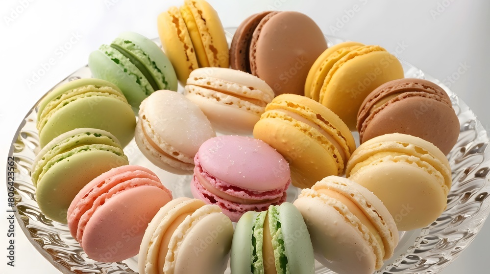 Fototapeta premium varied and colorful macaroons, delicious sweet and tasty dessert