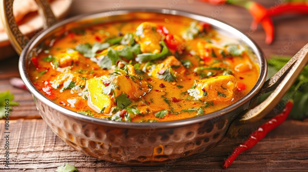 curry with chicken and potatoes. Generative Ai curry with chicken and potatoes. Generative Ai