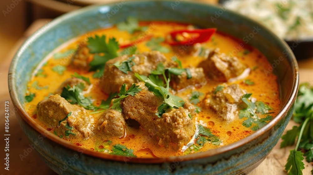 curry with chicken and potatoes. Generative Ai curry with chicken and potatoes. Generative Ai