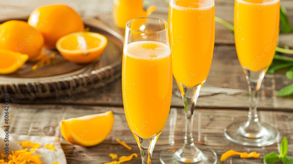 Mimosa Drink made with champagne and orange juice Mimosa Drink made with champagne and orange juice