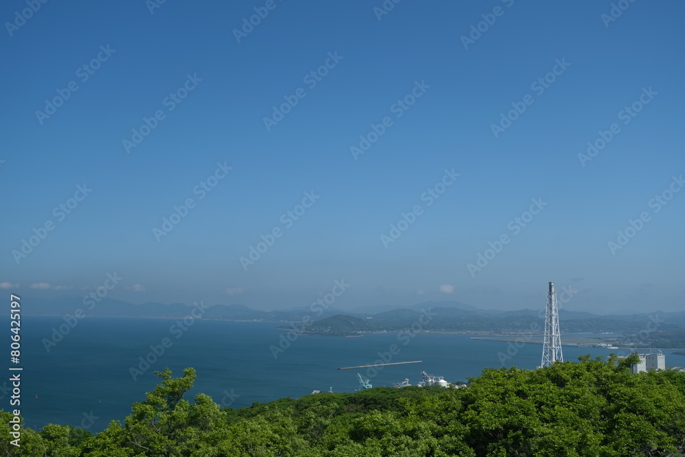 山口県山陽小野田市 竜王山の山頂からの風景 山口県山陽小野田市 竜王山の山頂からの風景