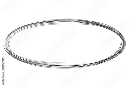 frame oval, multiple line, simple vector hand draw sketch
