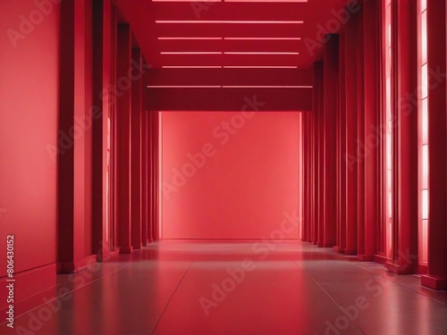 red stage with curtains