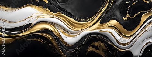 Gold abstract black marble background art paint pattern ink texture watercolor white fluid wall. Abstract liquid gold design luxury wallpaper nature black brush oil modern paper splash painting water	 photo