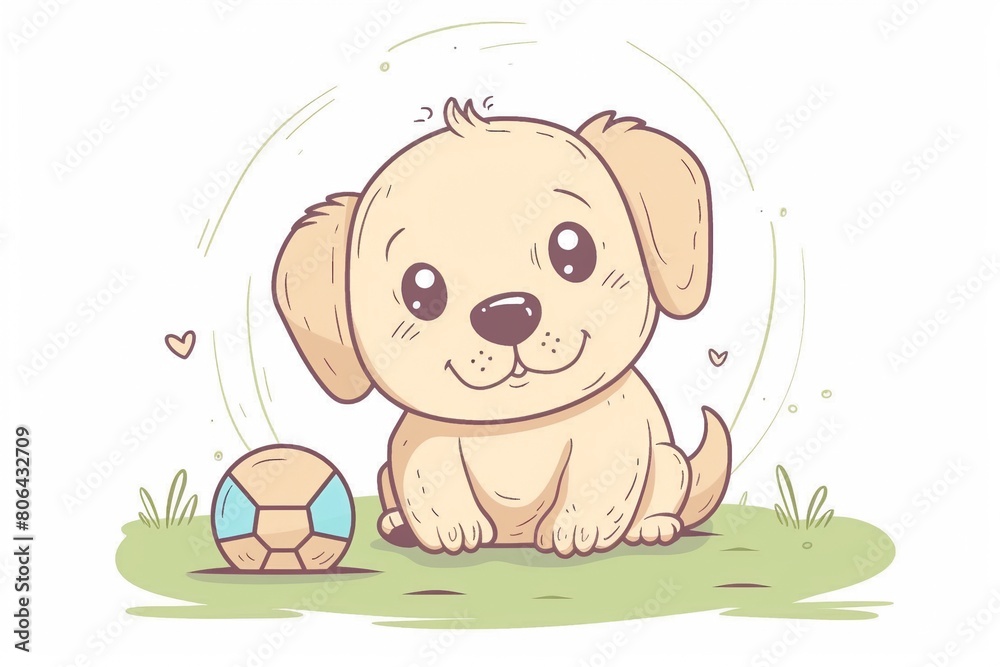 Obraz premium A cute puppy with toy, Generative Ai