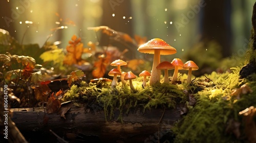 mushrooms in a forest