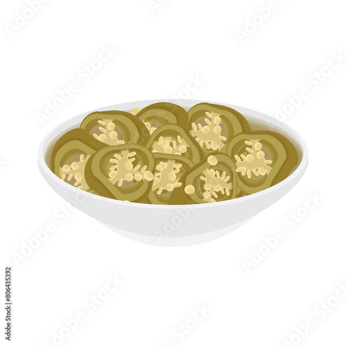 Vector Illustration logo Slice of a Pickled jalapeno peppers